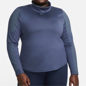 Nike Therma Fit ADV Training Mock Neck Long Sleeve Plus Top BLACK sz 1X